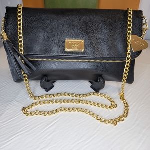 Marc B London Black Leather Chain Bag